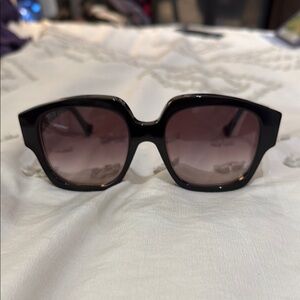 Gucci Dark Brown Sunglasses with Gold Logo